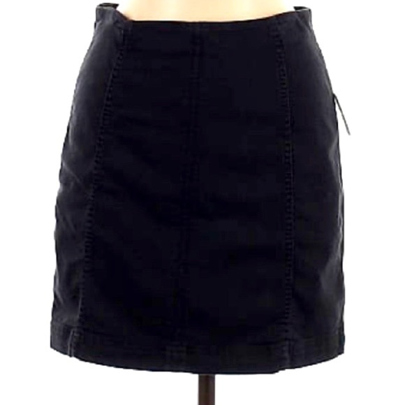 Free People black denim skirt size 8 - Picture 1 of 1